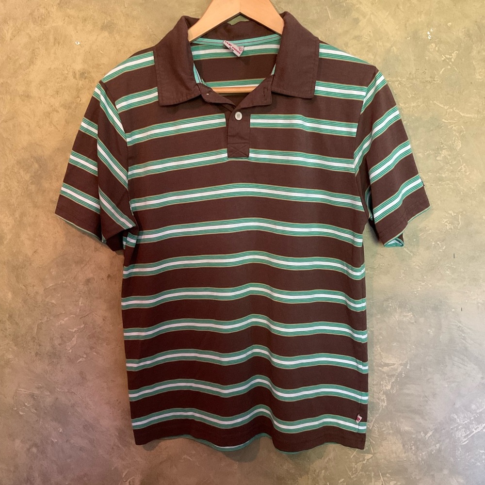 Vintage 90s Randy River Kurt Cobain Style Striped Polo Shirt
